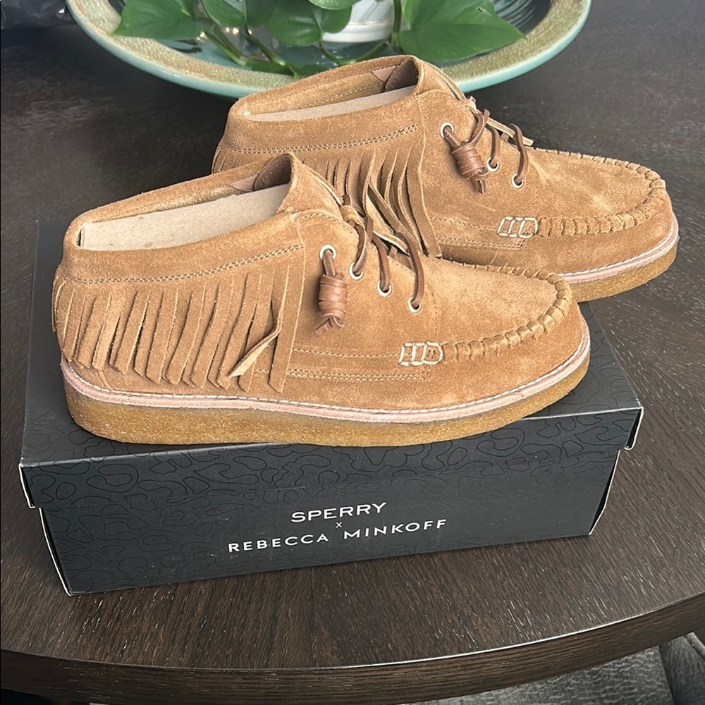 Rebecca Minkoff x Sperry Collab. Women’s Brown Fringe Chukka Suede Booties,9.5M - Picture 13 of 13